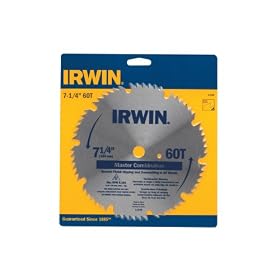 Irwin 11240 7-1 4-Inch 60 Tooth ATB Finishing Steel Saw Blade with 5 8-Inch and Diamond... by Irwin