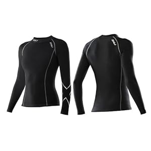 2XU Women's Compression Long Sleeve Top (Black/Black, Medium)