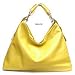 Yellow Chain Large Faux Leather Hobo Bag Purse Handbag