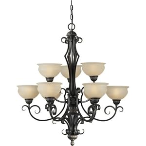 Forte Lighting 2222-09-64 3+6 LT Chandelier - Bordeaux by Forte Lighting