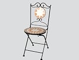 Siena Garden Klappstuhl Finca, L 43 x B 43 x H 92 cm, klappbar Gestell schwarz/mit Mosaik-Sitzfl&auml;che