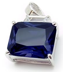 18K Gold Fill S.S. Jlo Sapphire CZ Pendant