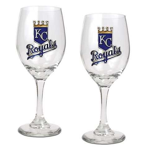 Kansas City Royals Set of 2 Wine Glasses