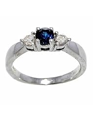 14K White Gold Sapphire and Diamond Ring -- LIFETIME WARRANTY