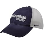 Nike USA Hockey Navy Blue Heritage 86 Mesh Back Swoosh Flex Fit Hat