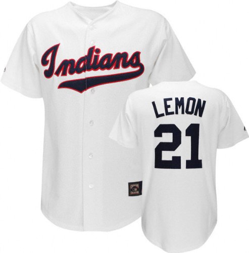 Bob Lemon Majestic Cooperstown Throwback Cleveland Indians Jersey