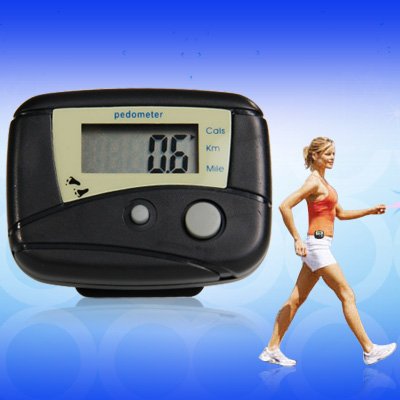 Distance Calorie Counter Pedometer Walk Fitness Black