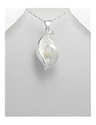 Fresh Water Pearls Pendant Necklace In 92.5 Sterling Silver