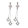 Sterling Silver Diamond-Shaped Dangle Earrings