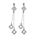 EXP Sterling Silver Diamond-Shaped Dangle Earrings