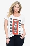 41FIYosSmAL. SL160  Torrid Plus Size Lords Of Liverpool   Ivory London Calling Scoop Neck Tee