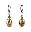 Earrings - E257 - Polka Dot Plated Glass and Swarovski (tm) Crystal - Oval ~ Gray