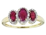 10KT .88CTW RUBY WITH DIAMOND ACCENT RING