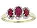 10KT .88CTW RUBY WITH DIAMOND ACCENT RING