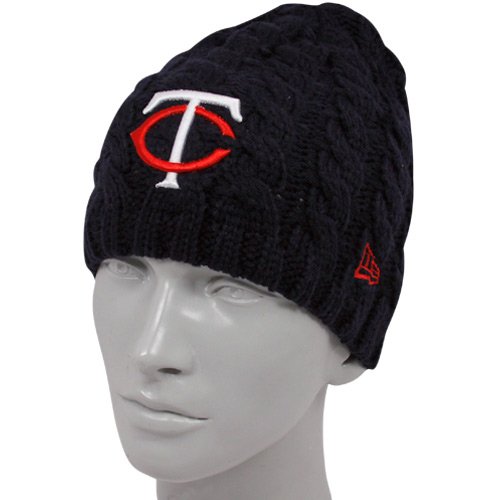 New Era Minnesota Twins Ladies Navy Blue Cable Knit Beanie