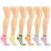 6 Pairs Stripe Ribbed Ladies Low Ankle Socks Cotton Set