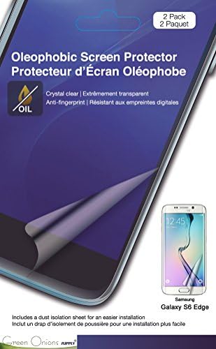 Green Onions Supply Crystal Oleophobic Screen Protector for Samsung Galaxy S6 Edge, Pack of 2 - Retail Packaging - Clear