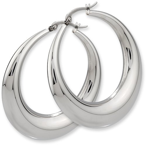Schmuck-Pur Hochwertige bildsch�ne Edelstahl Design-Creolen 48 mm