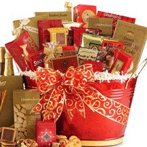Splendid Christmas Holiday Gourmet Food Gift Basket with Smoked Salmon
