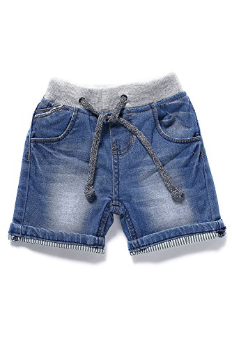 Little-Guest Baby Boys' Blue Knee-Length Jeans Shorts B201 (18-24 Months, Light Blue)