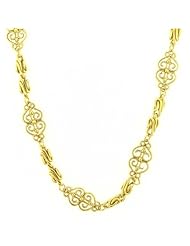 Byzantine and Filigree Inspired Links Long Necklace Gold Plated