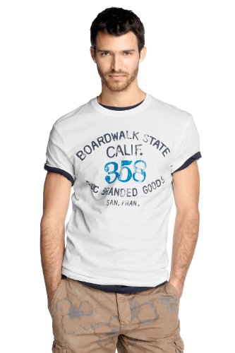 edc by ESPRIT Herren T-Shirt 052CC2K006, Gr. 54/56 (XL), Wei&szlig; (white 100) Preisvergleich