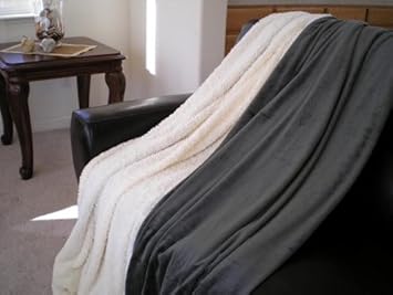 Super Soft Queen Faux Fur / Micro Fiber Blanket / Bedspread / Throw - Olive Green