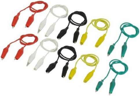 Dimart 10 Pcs 5-Color Double Ended Alligator Clips Test Lead Jumper Wire 48cm 1.6 Ft