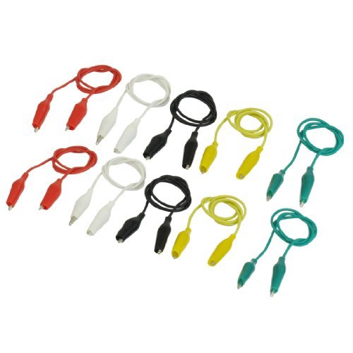 Dimart 10 Pcs 5-Color Double Ended Alligator Clips Test Lead Jumper Wire 48cm 1.6 Ft