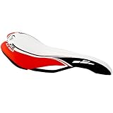 SELLE VTT VÈLO DE ROUTE FEMME HOMME - pour Vélos de tout terrain de route 26 - 28 pouces - Old Road 1322 blanche rouge - Made in Italy
