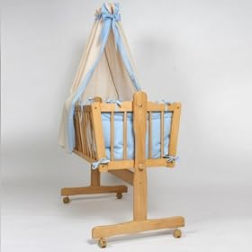 Swinging Baby Crib with Matress and Canopy blue