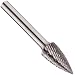 PFERD Tough Series Tree Carbide Bur, Uncoated (Bright) Finish, Double Cut, Point End