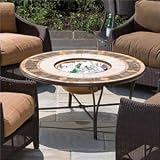 Alfresco Home Compass 48 Inch Round Beverage,Fire Pit Chat Table