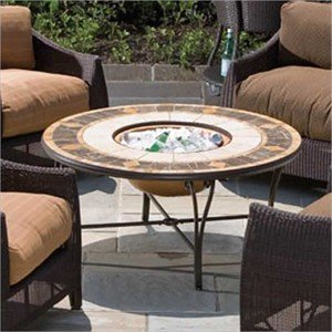 Alfresco Home Compass 48 Inch Round Beverage,Fire Pit Chat Table