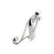 INITIAL PENDANT W/CZ STERLING SILVER .925 Letter N