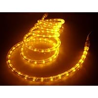18Ft Rope Lights; Brilliant Amber LED Rope Light Kit; 1.0' LED Spacing; Christmas Lighting; outdoor rope lighting; Candle Flame Color
