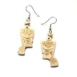 African Genuine Bone Carving Dangle Earrings