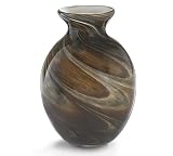 6"H Hand blown Chocolate Swirl Bulb Shape Flower Vase