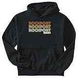 Sweatshirt Black " Rockport Retro Color " Maine Usa City