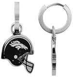 Denver Broncos Hoop Earrings with Helmet Dangle Charm