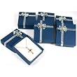 6 Blue Bowtie Pendant & Earring Display Gift Boxes