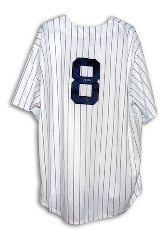 Yogi Berra Signed New York Yankees White Pinstripe Majestic Jersey