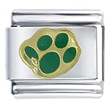 Animal Paw Print Green Italian Charms Bracelet Link