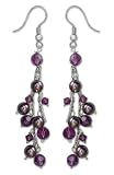 Pearl earrings, 'Charming in Purple' 1 W 3 L