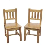 Set of 2 Kid's Chairs Mission Style in Honey Oak Finish