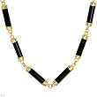 Necklace With Genuine Onyxes Well Made in 14K/925 Gold plated Silver. Total item weight 14.5g Length 18in