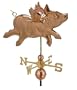 Good Directions 9612P Full Size Flying Pig Weathervane, Polished