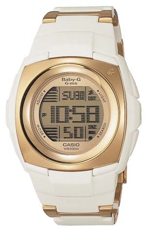 CASIO BABY-G SWEET POISON WATCH METAL & RESIN BAND WHITE & GOLD MSG172CG-9V