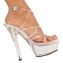 6 Inch Sexy High Heel Shoe Strappy Sandal Platform Shoes Clear