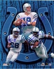 Colts, Indianapolis Autographed/Hand Signed 8x10 Photo By Peyton Manning, Marvin Harrison and Edgerr